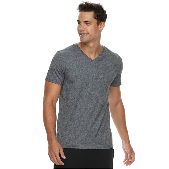 Men's Apt. 9 Premier Flex Slim-Fit Feeder-Striped Stretch V-Neck Sleep TeeL - Picture 1 of 8